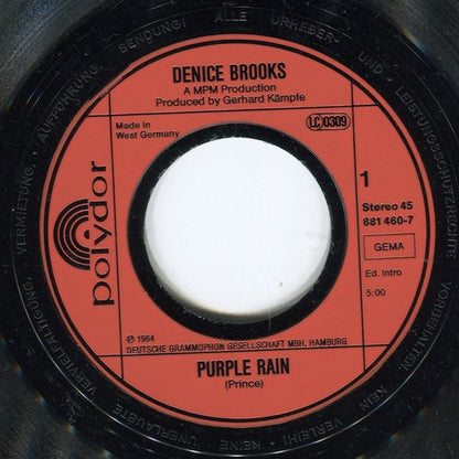 Denice Brooks : Purple Rain  (7", Single)