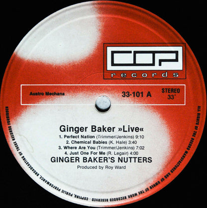 Ginger Baker's Nutters : "LIVE" (LP, Album)