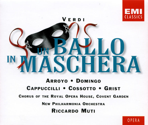 Giuseppe Verdi - Arroyo* · Domingo* · Cappuccilli* · Cossotto* · Grist* · Chorus Of The Royal Opera House, Covent Garden · New Philharmonia Orchestra · Riccardo Muti : Un Ballo In Maschera (2xCD, Album, RE, RM)