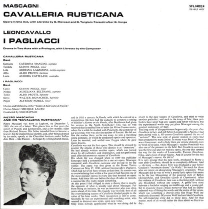 Ruggiero Leoncavallo / Pietro Mascagni, Caterina Mancini, Adriana Lazzarini, Aureliana Beltrami, Aurora Cattelani, Gianni Poggi, Alfredo Nobile, Aldo Protti, Walter Monachesi, Coro Del Teatro Di San Carlo And Orchestra Del Teatro Di San Carlo, Ugo Ràpalo : I Pagliacci / Cavalleria Rusticana (3xLP, RE + Box)