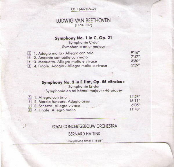 Beethoven*, Bernard Haitink, Royal Concertgebouw Orchestra* : The Symphonies (5xCD, RE + Box, Comp)