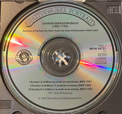 Johann Sebastian Bach - Henryk Szeryng : Sonatas & Partitas For Solo Violin (Complete Edition) (2xCD, Album, RE, RM + Box)