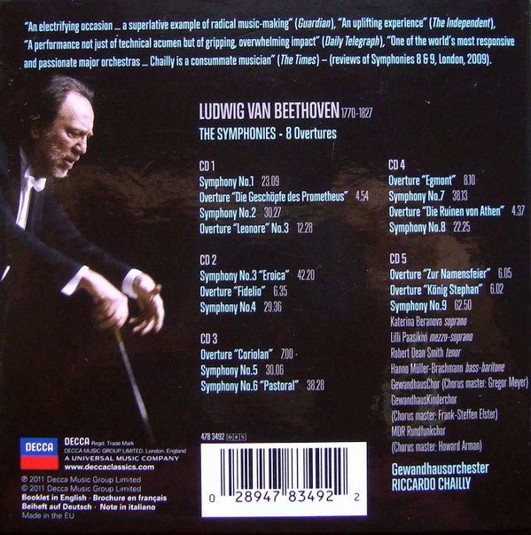 Beethoven* - Riccardo Chailly, Gewandhausorchester* : Beethoven: The Symphonies (5xCD + Box, Comp)