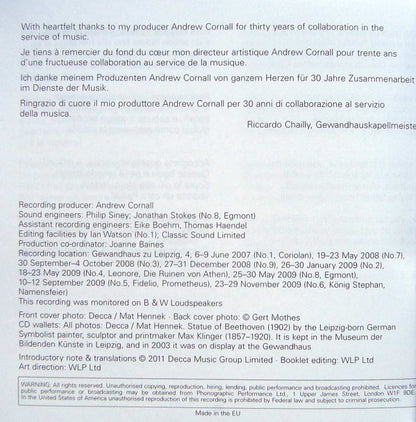 Beethoven* - Riccardo Chailly, Gewandhausorchester* : Beethoven: The Symphonies (5xCD + Box, Comp)