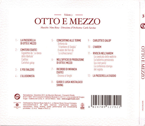 Nino Rota : 8½ (Colonna Sonora Originale Del Film) (CD, Album, Comp)