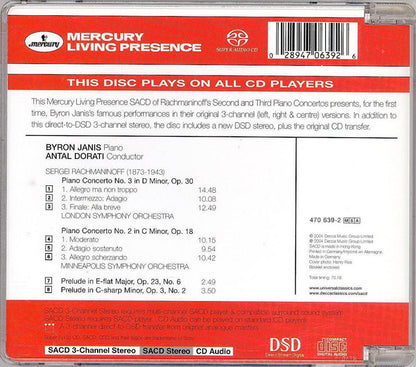 Byron Janis, Rachmaninoff*, Antal Dorati, Minneapolis Symphony Orchestra / London Symphony Orchestra : Piano Concerto No 2 / Piano Concerto No 3 (SACD, Hybrid, Multichannel, Comp)