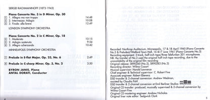 Byron Janis, Rachmaninoff*, Antal Dorati, Minneapolis Symphony Orchestra / London Symphony Orchestra : Piano Concerto No 2 / Piano Concerto No 3 (SACD, Hybrid, Multichannel, Comp)