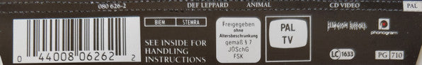Def Leppard : Animal (CDV, 5", Single, PAL)