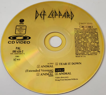 Def Leppard : Animal (CDV, 5", Single, PAL)
