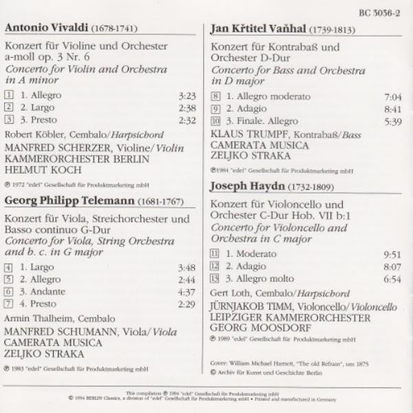 Antonio Vivaldi, Georg Philipp Telemann, Johann Baptist Vanhal, Joseph Haydn : Streicherkonzerte Aus Barock Und Klassik - String Concertos From Baroque And Classicism (CD, Comp)