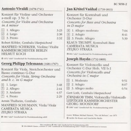 Antonio Vivaldi, Georg Philipp Telemann, Johann Baptist Vanhal, Joseph Haydn : Streicherkonzerte Aus Barock Und Klassik - String Concertos From Baroque And Classicism (CD, Comp)