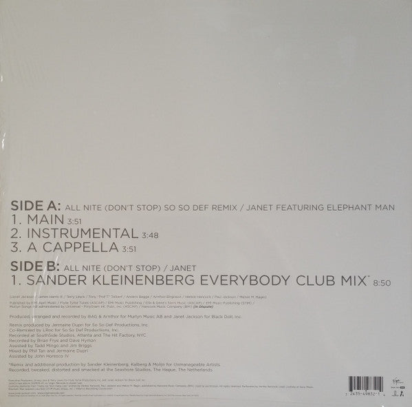 Janet* : All Nite (Don't Stop) (12")