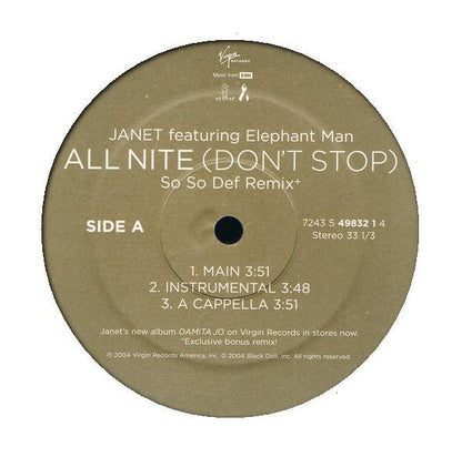 Janet* : All Nite (Don't Stop) (12")