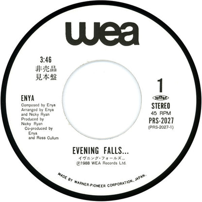 Enya : Evening Falls... (7", Single, Promo)