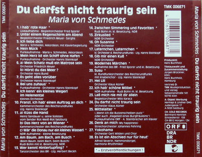 Maria Von Schmedes : Du Darfst Nicht Traurig Sein (CD, Comp)