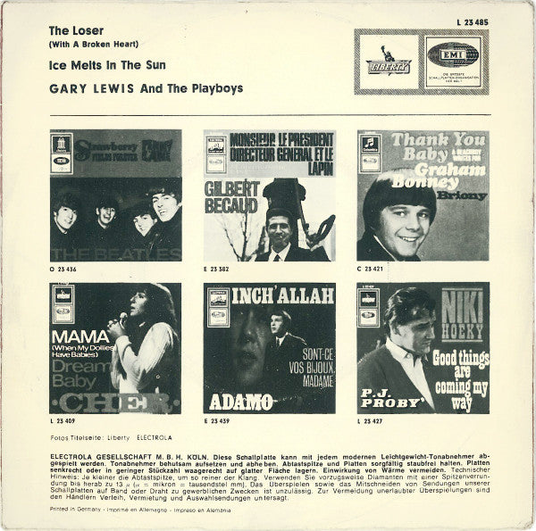 Gary Lewis & The Playboys : The Loser (With A Broken Heart) (7", Single)