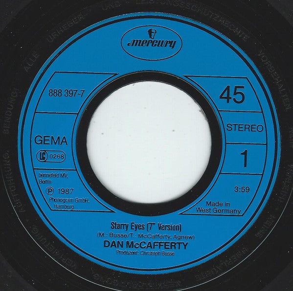 Dan McCafferty : Starry Eyes (7", Single)
