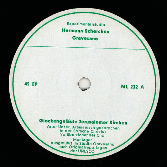 No Artist : Glockengeläute Jerusalemer Kirchen / Syrischer Und Armenischer Gottesdienst (7", EP)