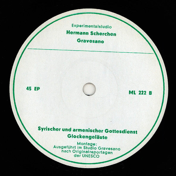No Artist : Glockengeläute Jerusalemer Kirchen / Syrischer Und Armenischer Gottesdienst (7", EP)
