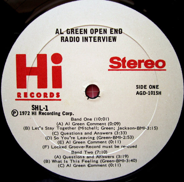Al Green : Now You Can Interview Al Green (LP, Promo, She)