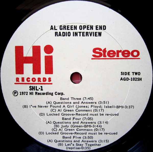 Al Green : Now You Can Interview Al Green (LP, Promo, She)
