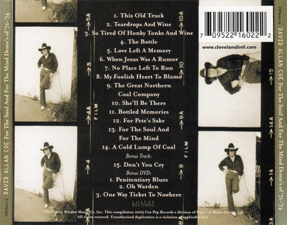 David Allan Coe : For The Soul And For The Mind Demo's Of '71-'74 (CD, Album + DVD-V)