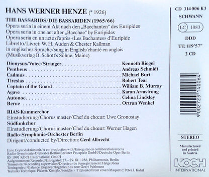 Hans Werner Henze – Radio-Symphonie-Orchester Berlin, Gerd Albrecht : The Bassarids (2xCD)
