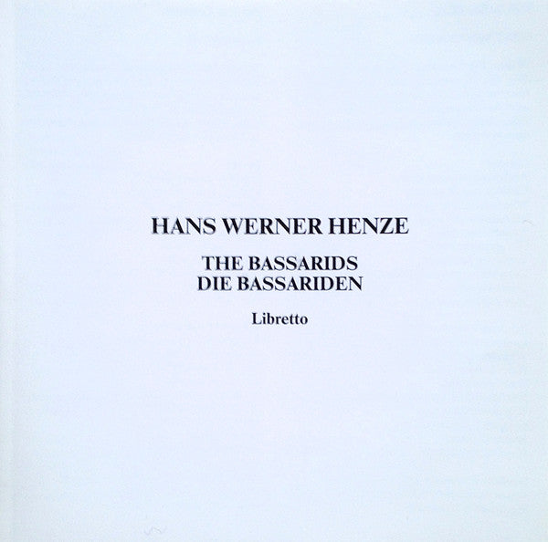 Hans Werner Henze – Radio-Symphonie-Orchester Berlin, Gerd Albrecht : The Bassarids (2xCD)