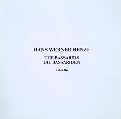 Hans Werner Henze – Radio-Symphonie-Orchester Berlin, Gerd Albrecht : The Bassarids (2xCD)