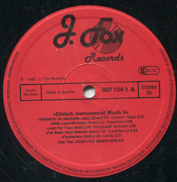Unknown Artist : Einfach Instrumental Musik II (LP)