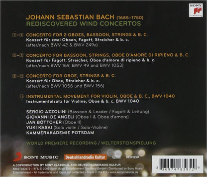 Johann Sebastian Bach, Sergio Azzolini, Kammerakademie Potsdam : Rediscovered Wind Concertos (CD)