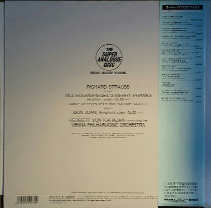 Richard Strauss – Herbert von Karajan, Wiener Philharmoniker : Till Eulenspiegel’s Merry Pranks / Dance Of Seven Veils From “Salome” / Don Juan (LP, Album, RE, RM, S/Edition, OBI)