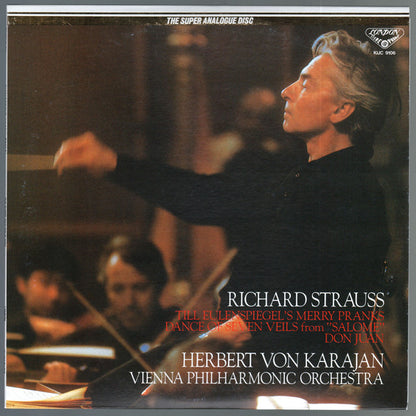 Richard Strauss – Herbert von Karajan, Wiener Philharmoniker : Till Eulenspiegel’s Merry Pranks / Dance Of Seven Veils From “Salome” / Don Juan (LP, Album, RE, RM, S/Edition, OBI)