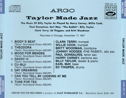Billy Taylor : Taylor Made Jazz (CD, Album, RE)