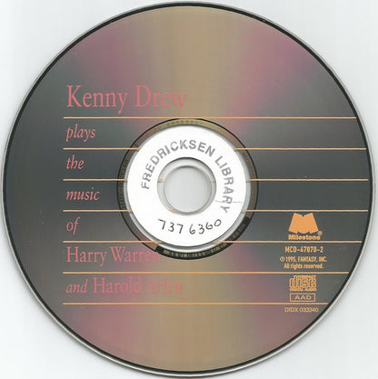 Kenny Drew : Plays The Music Of Harry Warren And Harold Arlen (CD, Comp, RM)