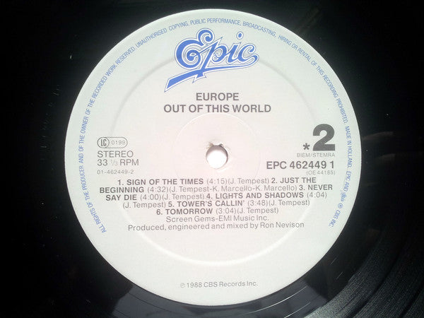 Europe (2) : Out Of This World (LP, Album)