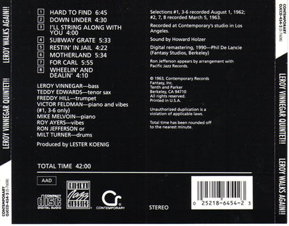 Leroy Vinnegar Quintet : Leroy Walks Again!! (CD, Album, RE, RM)