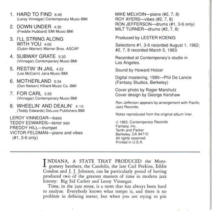 Leroy Vinnegar Quintet : Leroy Walks Again!! (CD, Album, RE, RM)