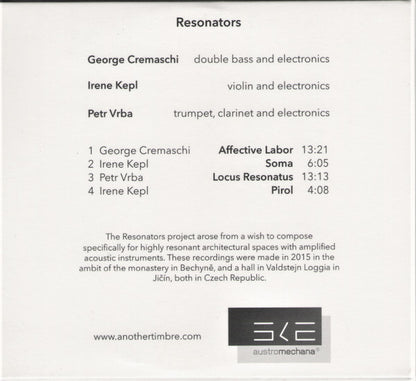 George Cremaschi / Irene Kepl / Petr Vrba : Resonators (CD, Album)