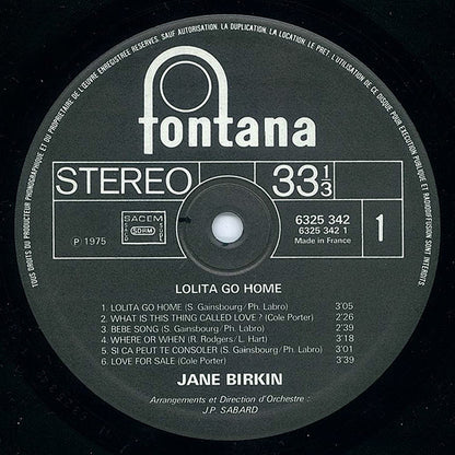 Jane Birkin : Lolita Go Home (LP, Album, 1st)
