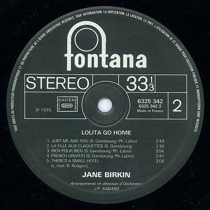 Jane Birkin : Lolita Go Home (LP, Album, 1st)
