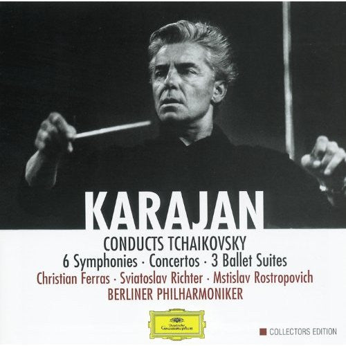 Tchaikovsky* - Christian Ferras •  Sviatoslav Richter •  Mstislav Rostropovich •  Berliner Philharmoniker •  Karajan* : Karajan Conducts Tchaikovsky: 6 Symphonies - Concertos - 3 Ballet Suites (8xCD, Comp, RM + Box)