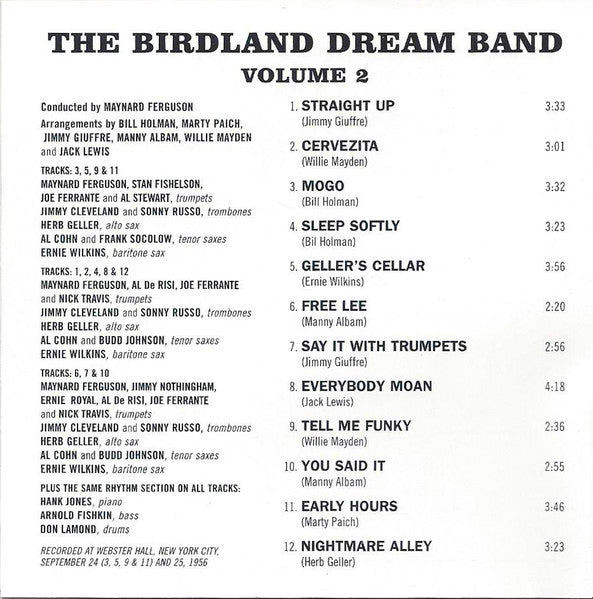 Birdland Dream Band / Maynard Ferguson : Birdland Dream Band Volume 2 (CD, Album)