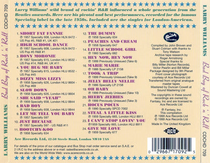 Larry Williams (3) : Bad Boy of Rock 'n' Roll (CD, Comp)