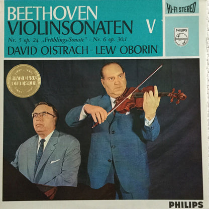 Ludwig Van Beethoven, David Oistrach ‧ Lev Oborin : Violinsonaten V: No. 5 Op. 24 "Frühlings-Sonate" ‧ Nr. 6 Op. 30 No. 1 (LP, RE)