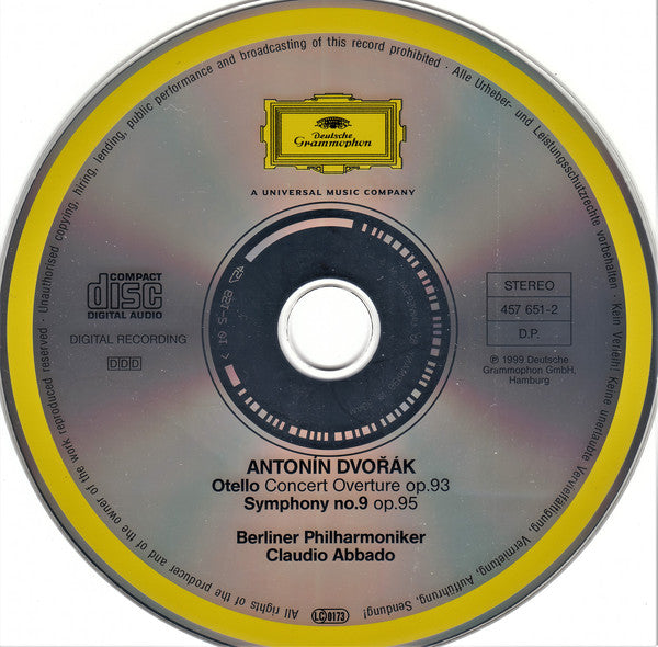 Dvořák* - Berliner Philharmoniker • Claudio Abbado : Symphony No. 9 "From The New World" • "Othello" Overture (CD, Album)