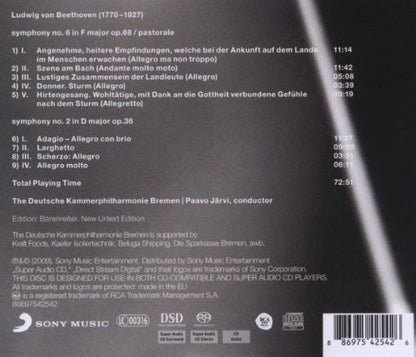 Beethoven* — Paavo Järvi, The Deutsche Kammerphilharmonie Bremen* : Symphony No 6 / Pastorale  • Symphony No 2 (SACD, Hybrid, CD )