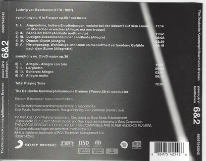 Beethoven* — Paavo Järvi, The Deutsche Kammerphilharmonie Bremen* : Symphony No 6 / Pastorale  • Symphony No 2 (SACD, Hybrid, CD )