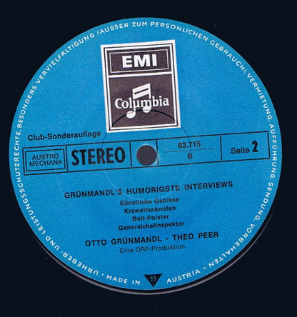 Otto Grünmandl : Grünmandl's Humorigste Interviews (LP, Comp, Club)