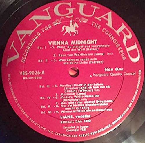 Liane Augustin : Vienna Midnight (LP, Album, Mono)